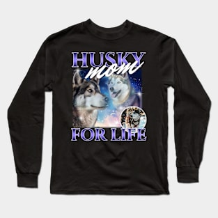 Husky Mom Cute Funny Design Long Sleeve T-Shirt